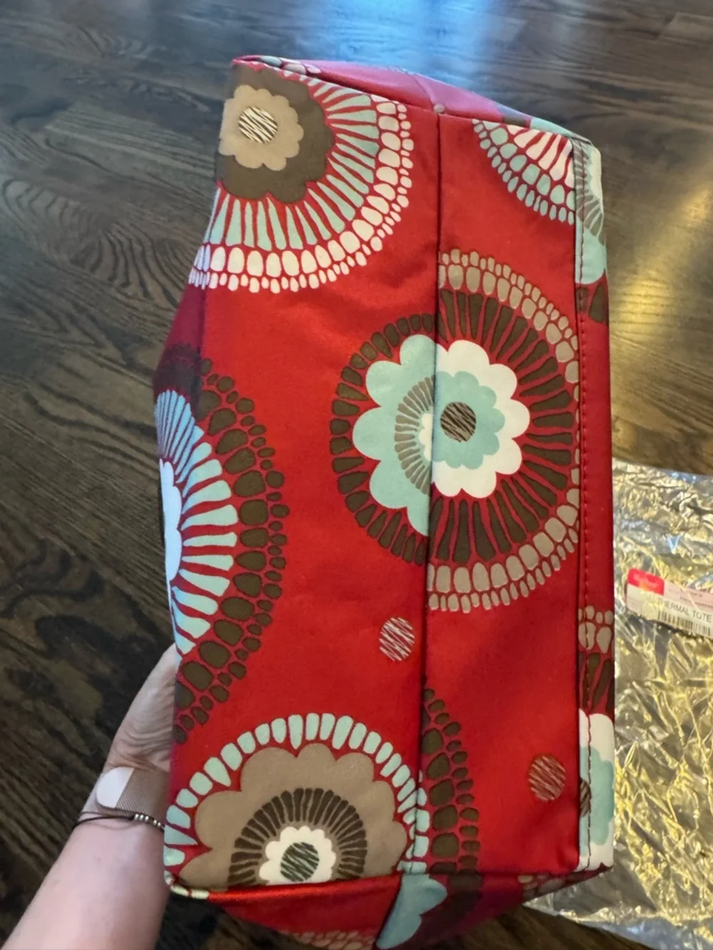 thirty-one Red Floral Insulated Tote